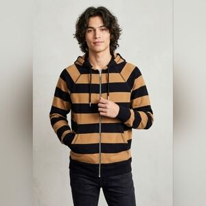 John Elliott striped zip-up hoodie Flash Line. 2016 MEN's 2 (Medium) EUC